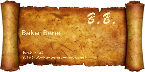 Baka Bene névjegykártya